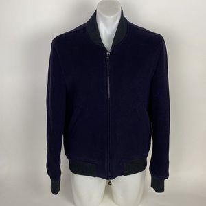 Mr P. Wool Bomber Navy Jacket Mens Size XL